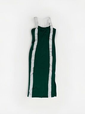 SHEIN Green and White Bodycon Midi Dress